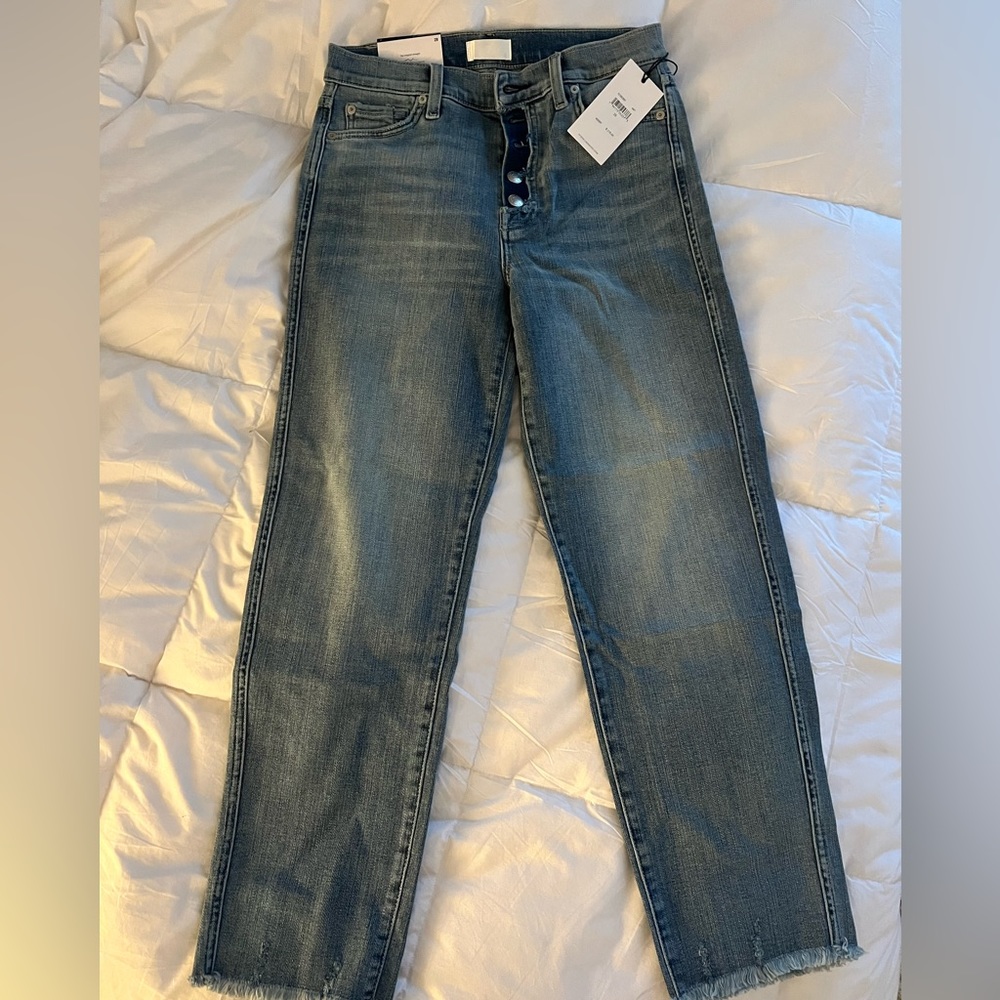 7 for all Mankind high waisted cropped straight jeans